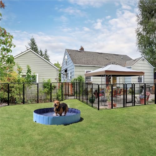 Image of Yaheetech 47in x 14ft Rustproof Foldable Metal Decorative Garden Fence | Durable Metal Frame, Tool-Free Quick Setup,Custom Multi-Shape,Fold Flat Storage, Multi-Scene For Garden Patio RV Camping