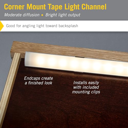 Image of Armacost Lighting LED Tape Light Mounting Channel, Corner Mount, Silver 5-Pack 960051N
