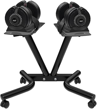 ATIVAFIT Adjustable Dumbbell Stand Fitness Dial Dumbbell Rack with Adjustable Belt for Home Gym Set