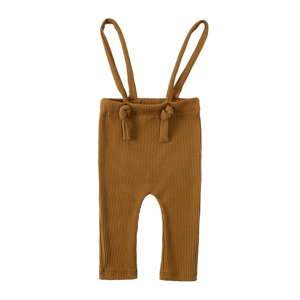 WISREMT Baby Boys Girls Overalls Solid Color Suspender Pants Infant Leggings Knit Jumpsuit Fall Winter Clothes 3-24 Months