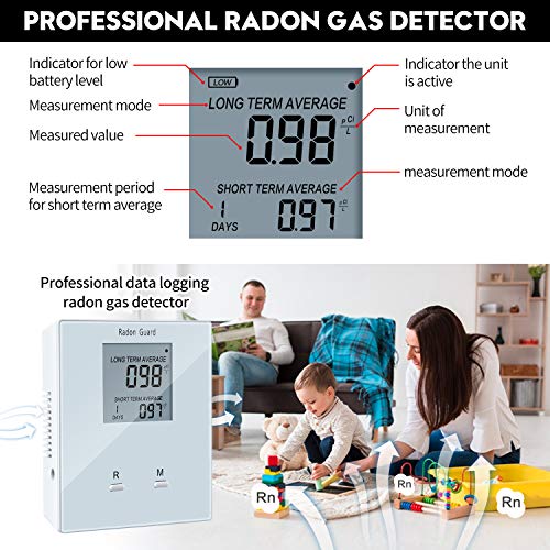 Home Radon Detector, Portable Radon Meter, Elifecity Long and Short Term Home Radon Monitor, Battery-Powered, Easy-to-Use - Image 4
