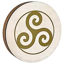 Frame Drum – This 16“ drum is suitable für shamanic drum journeys, meditations or sound journeys Powerful design – The Triskele on the surface symbolizes infinity and connection Natural material – The instrument has a solid frame made of siam oak and...