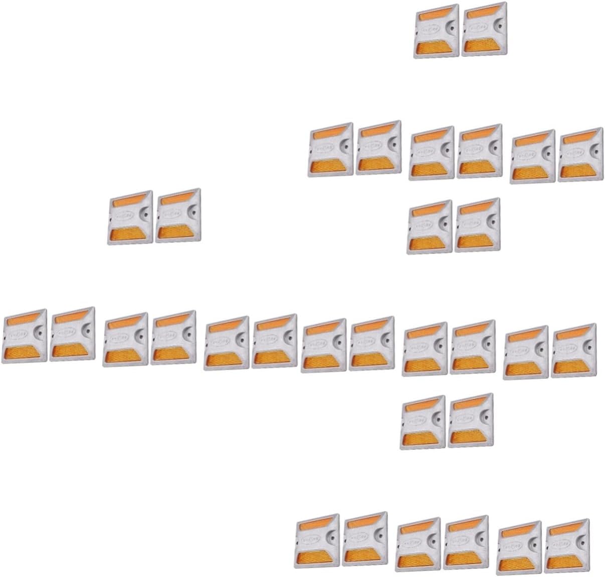 BESPORTBLE 8pcs Reflective Road Emergency Pavement Markers for Safe Nighttime Visibility Roads and Driveways Random Style