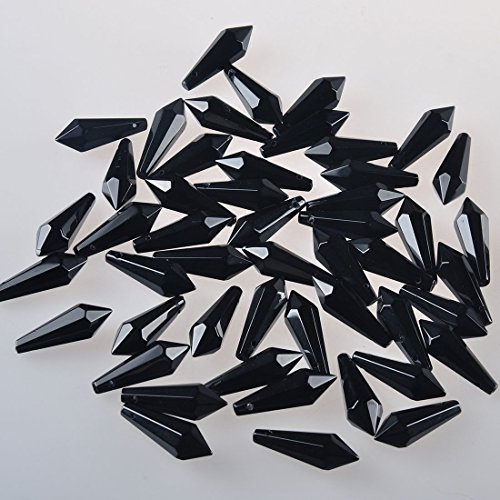 H&D 50pcs 38mm Crystal Icicle Pendant Chandelier Prisms Drops Lamp Candle Holders Curtain DIY Parts - Image 3