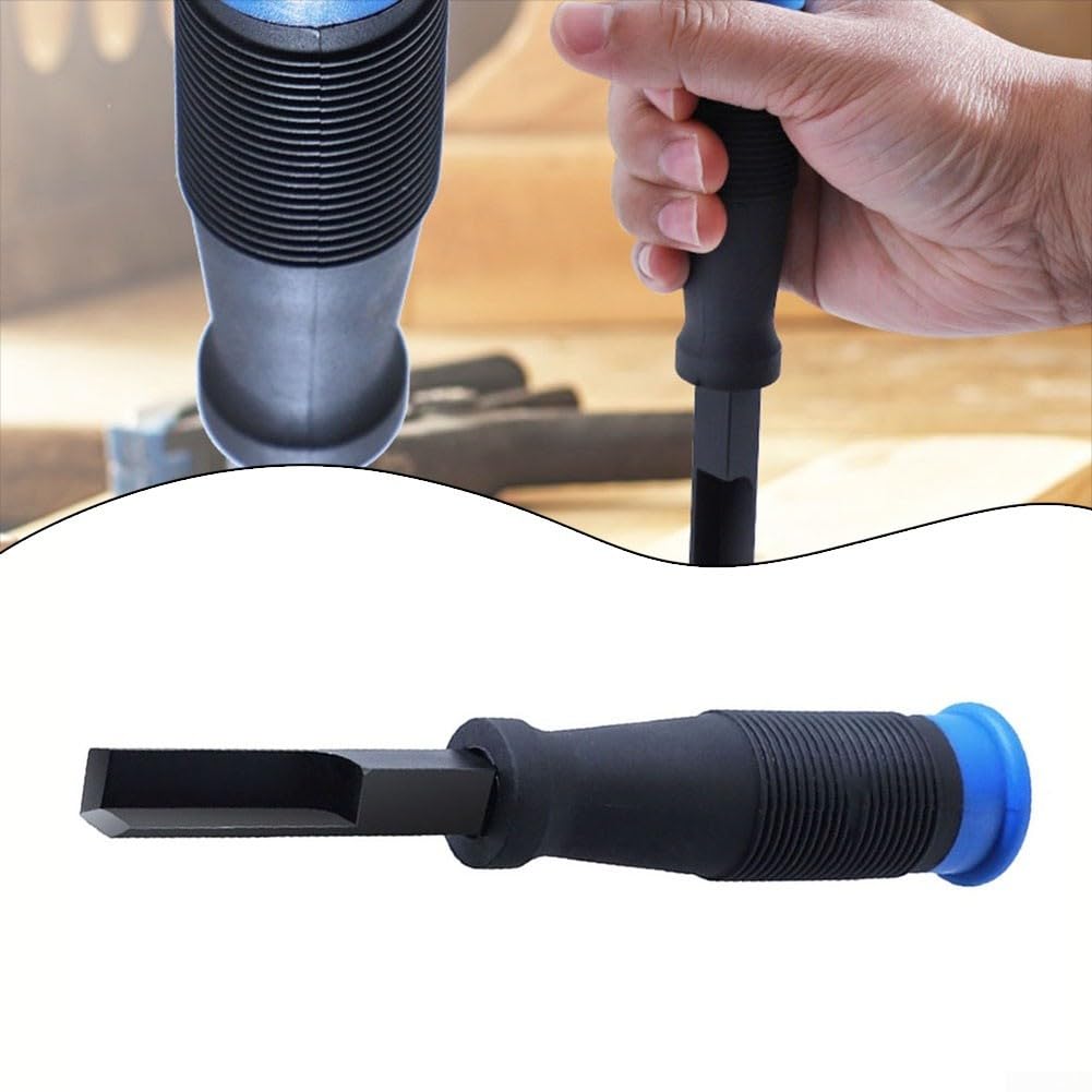 DAZZLEEX Ciseau à bois HSS à angle droit - Burin à trou traversant - Pour menuisier - Longueur : 180 mm