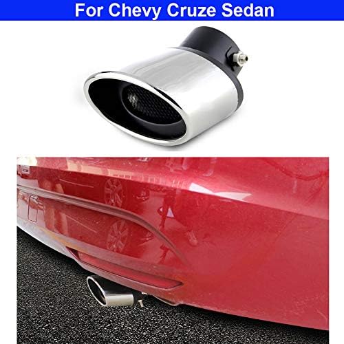 1pcs Silver Stainless Steel Exhaust Tail Rear Muffler Tip Tailpipe Trim compatible For Chevy Cruze Sedan 2010 2011 2012 2013 2014 2015 2016 2017 2018 2019 2020 2021 2022 2023 2024 2025