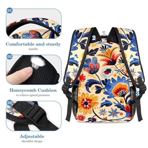 Sac à dos et trousse fleurs colorées pour le collège et les sorties de week-end - 4