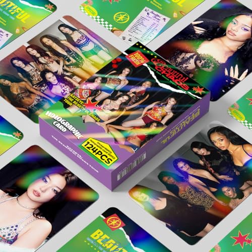 Image of Fancyku K-Pop Star Cards Sticker Set, 64PCS Holographic Photo Cards + 60PCS Stickers, Idol Laser Photocard Collection, Cute Aesthetic Scrapbook & Phone Decor for Fans, 9x6cm