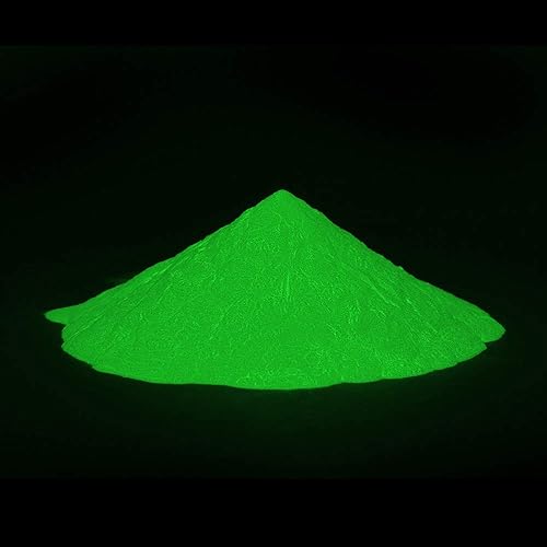 Miniatura 3 de Procart Polvo con pigmento que brilla en la oscuridad, fosforescente, 3.52 onzas (100 g), a base de agua (verde)