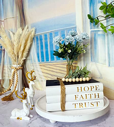 Decorative Hardcover Quote Books,Black And White Decoration Books, Farmhouse Stacked Books ,Hope | Faith | Trust (Set Of 3) Stacked Books For Decorating Coffee Tables And Bookshelf #TOP7