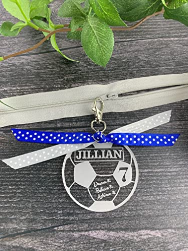 Soccer Bag Tag, Soccer Zipper Pull, Soccer Gifts, Personalized Soccer Gifts, Custom Soccer Bag Tag, Girls Soccer Team Gift3