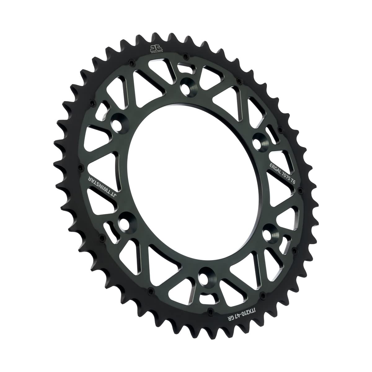 JT Sprockets JTX210.47GR 47 Tooth Grey Twinstar Steel/Aluminum Hybrid Rear Sprocket