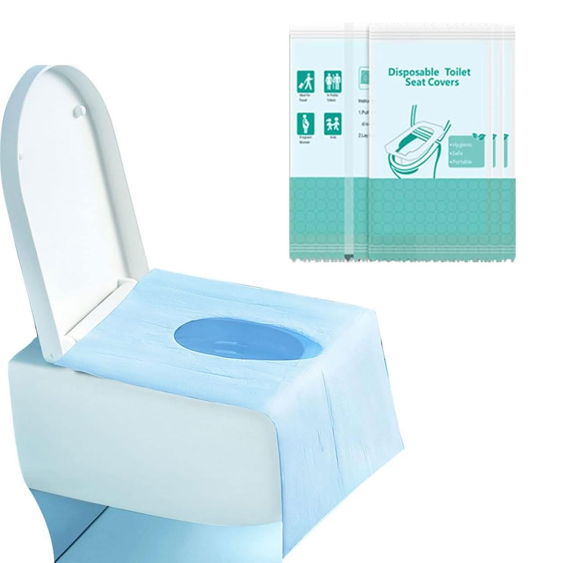 Copriwater usa e getta universale antibatterico impermeabile 20 pz per viaggio casa ospedale