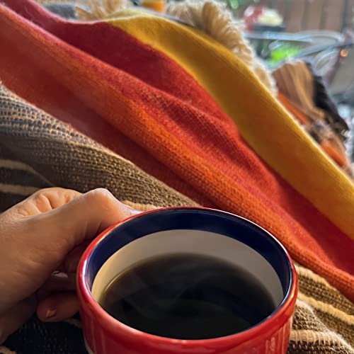 Cottage & Nature Murano Luxury Decorative Moroccan Throw Blanket, Colorful Boho Farmhouse Rustic, 100% Cotton, Handmade Woven With Tassels For Couch Sofa Bed Chair, Hand-Loomed Hand-Dyed, 50'' X 60'' #TOP1