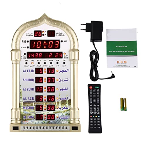 Horloge islamique numérique azan avec calendrier mural et prise UE - 7