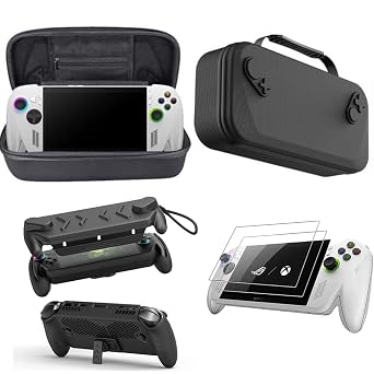 Coyktonty Carrying case 3 Set for ROG XBOX Ally X/ROG XBOX Ally,PU Waterproof Carrying case*1+Full Protective Case Cover*1+Protective Film*2. Black