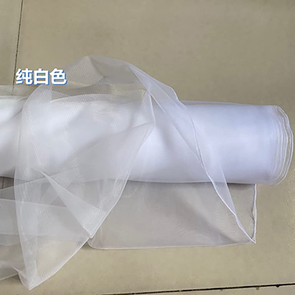 Tüllstoff Weiss 160cm Breite Tüll Deko Stoffe Weiß Chiffon Organza Stuhl Deko Hochzeit Dekostoff Transparent Querbehang Voile Vorhang für Hochzeit Party Geschenke Crafts Deko