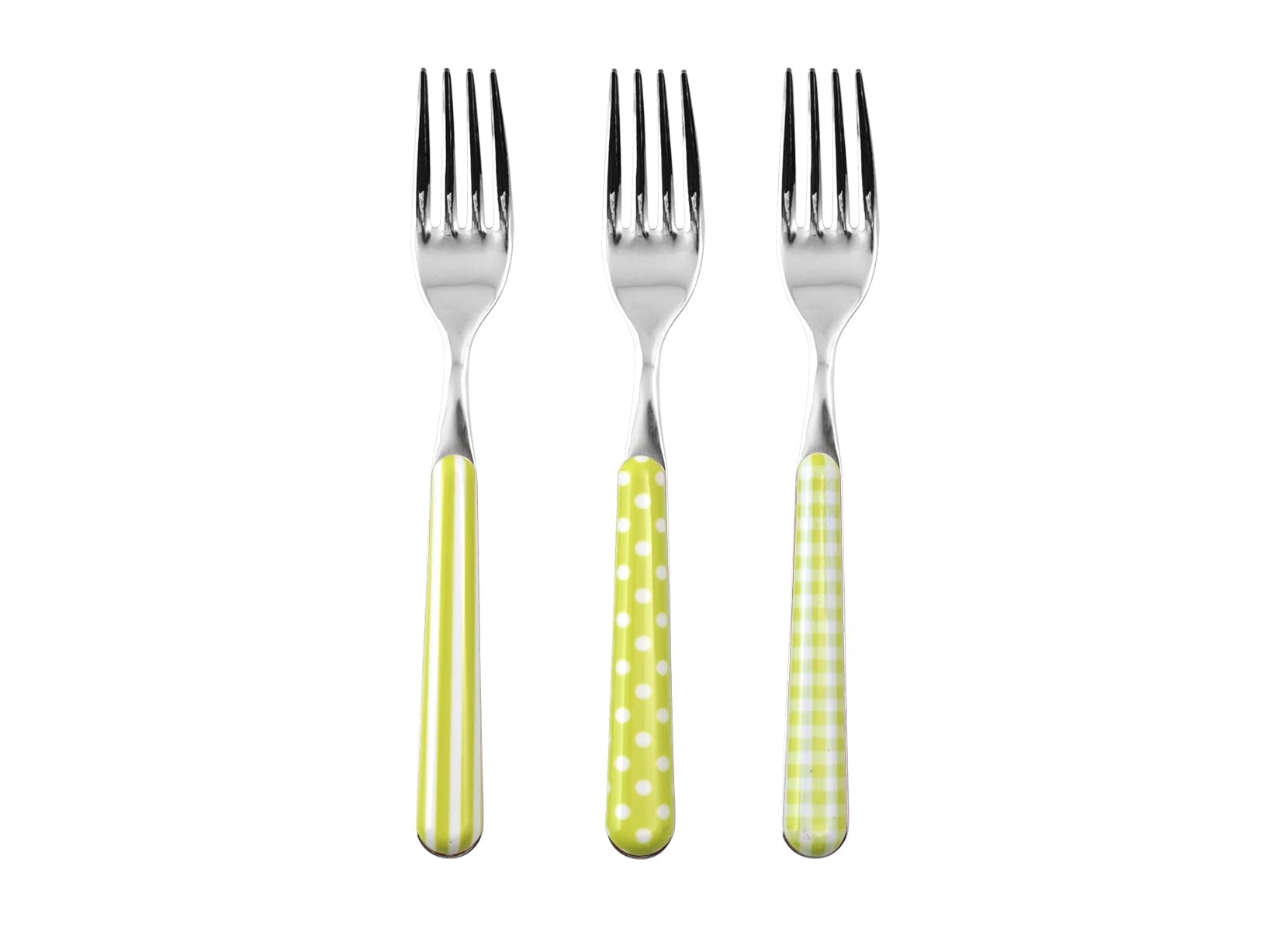 Home Provence Set 6 Forchette Tavola in Acciaio Inox, Decoro Verde