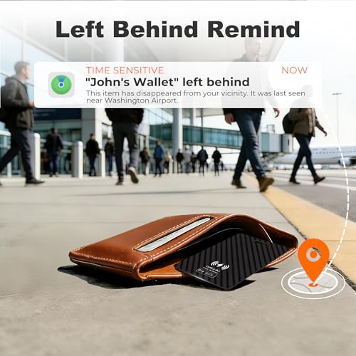 Image of [Apple MFi Certified] 2 Pack Wallet Tracker Card with Apple Find My (iOS Only) Rechargeable Air Tracker Tags Bluetooth Wallet Finder IP68 Waterproof GPS Tracker Item Finder for Keys, Bags, Passport