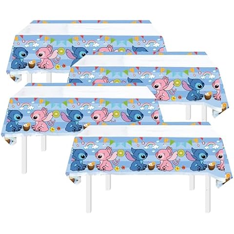 Pack of 4 Party Tablecloth Cartoon 70x42 Inch– Birthday Cartoon Tablecloth 70" x 42" Baby Shower Decorations for Birthday Decorations Table Cloth for Party Table Cover Party Supplies Decorations Cover