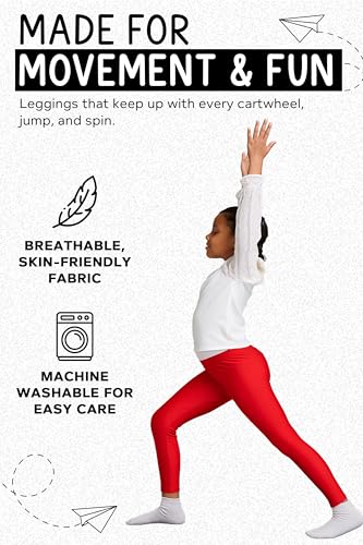 Shiny Girls Leggings for Gymnastics/Dance - Kids Leggings - Stretchy Fabric Footless Toddler Athletic Youth4