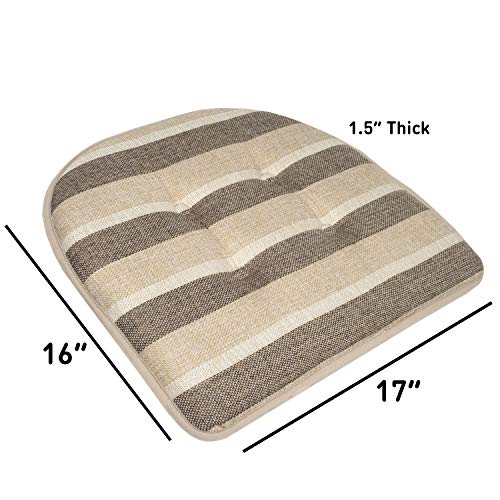 image for Sweet Home Collection Chair Cushion Memory Foam Pads Tufted Slip Non S