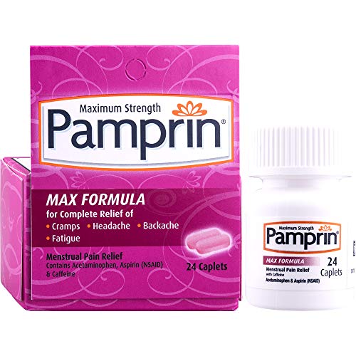 pamprin max pain  energy menstrual pain relief acetaminophen aspirin nsaid caffeine 24 caplets