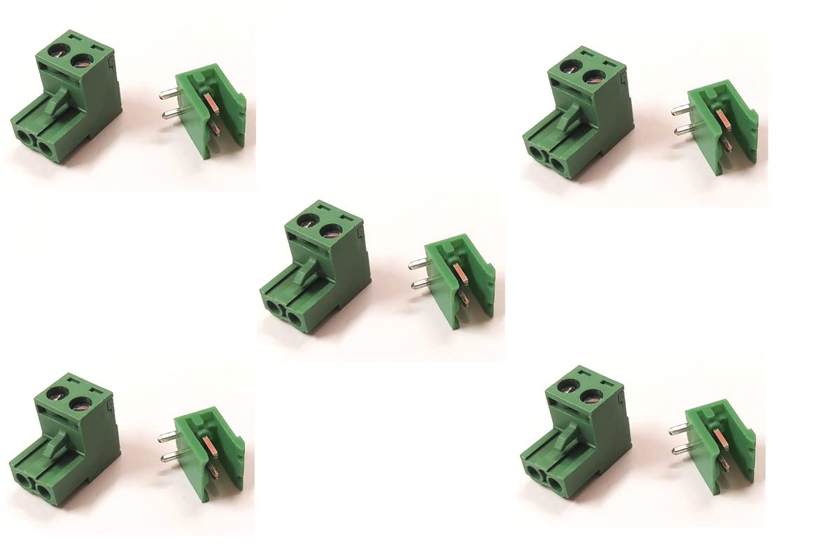 ERH India (Pack of 5) Pitch Right Angle Screw Terminal Block Male Female Pair Connector 5085 Plug in Type Screw Terminal Connector - 2 Pin - 5.08mm XY2500 Connector 300V/15A, 28-12 AWG (B09NVPDDSZ) Amazon Price History, Amazon Price Tracker