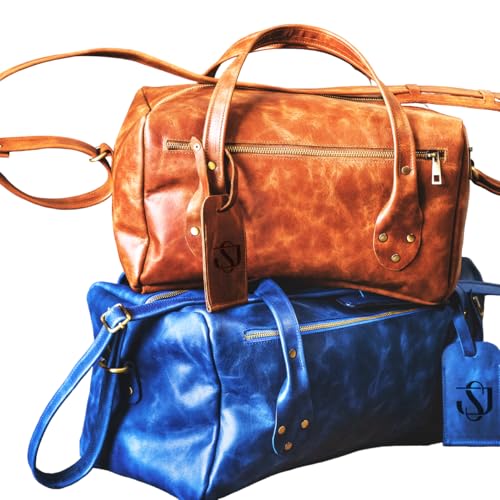 Custom Monogrammed Luggage Bag, Personalized Genuine Leather Duffel Bag for Men, Travel Suitcase, Boyfriend Gift, Husband Gift, Leather Gift