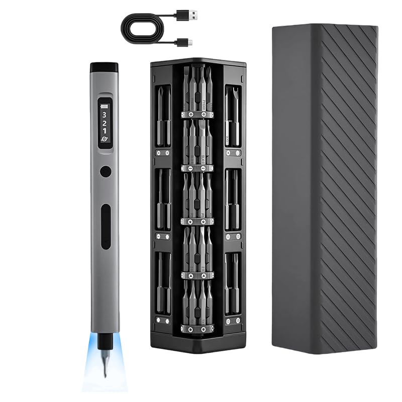 Saker Mini Electric Screwdriver Set - 57 in 1 Magnetic Precision Screwdriver Cordless with Adjustable Torque and LED