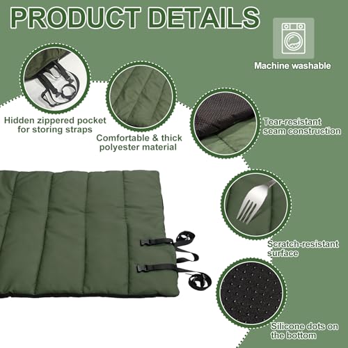 Feelhap Hundedecke 110x68cm Waschbares,Hundedecke für Unterwegs Wasserdicht,rutschfeste Hundematte Komfort und Weiches Wasserdichtes Hundebett,Outdoor,Reise,Auto-Kofferraum Hundekissen (Dunkelgrün)