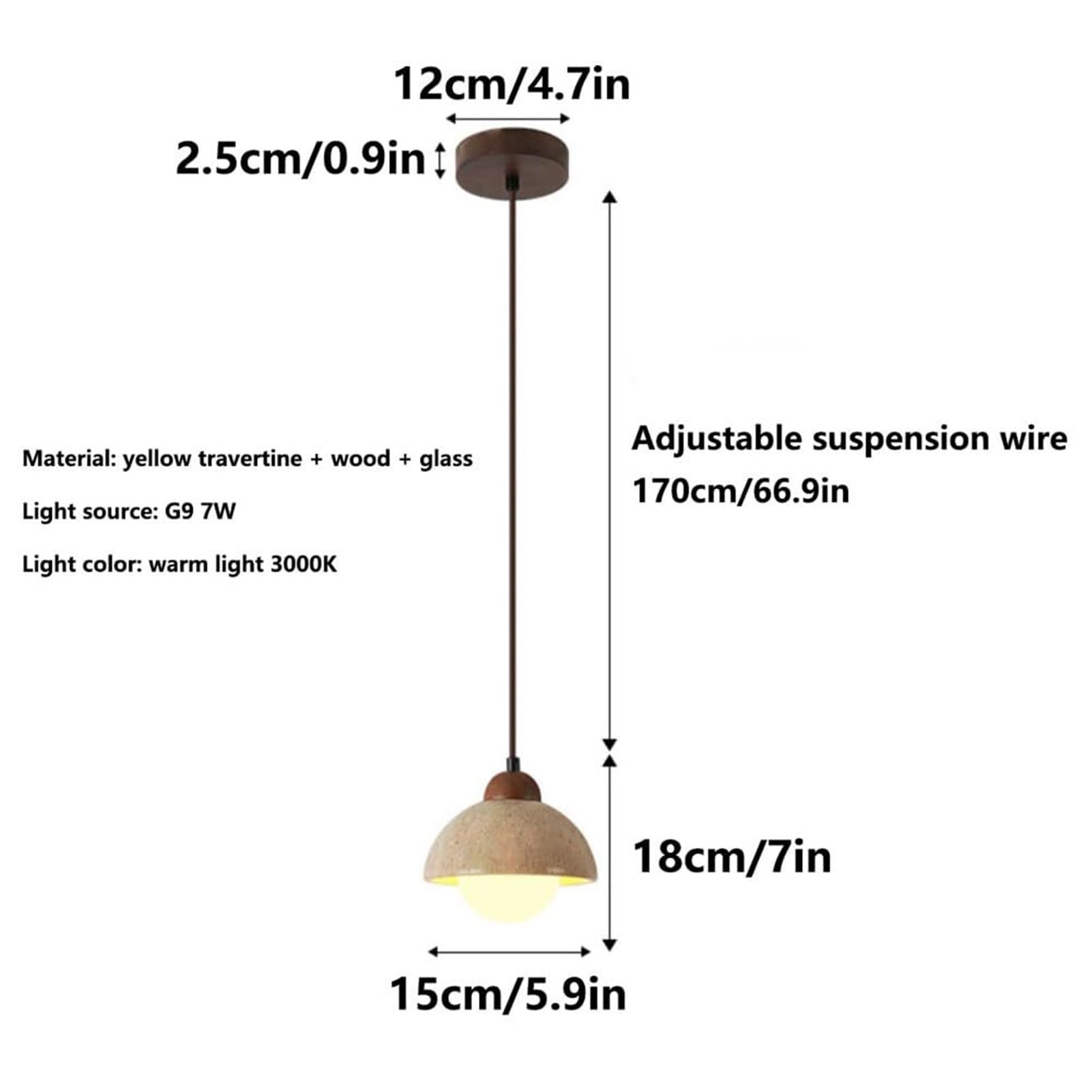 Japoński naturalny żółty trawertyn mały wiszący żyrandol lampa sufitowa do kuchni wyspa nad zlewem nocnym gabinet jadalnia