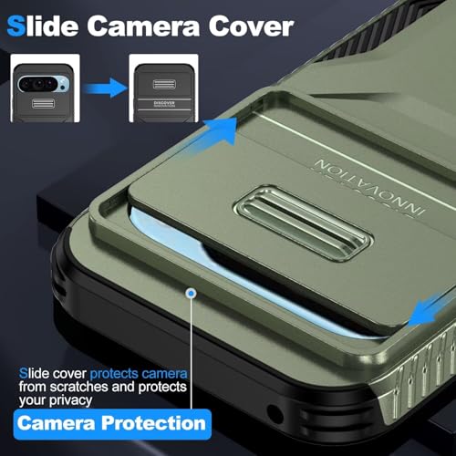 Coque Google Pixel 9 Pro verte résistante avec verre trempé - 2