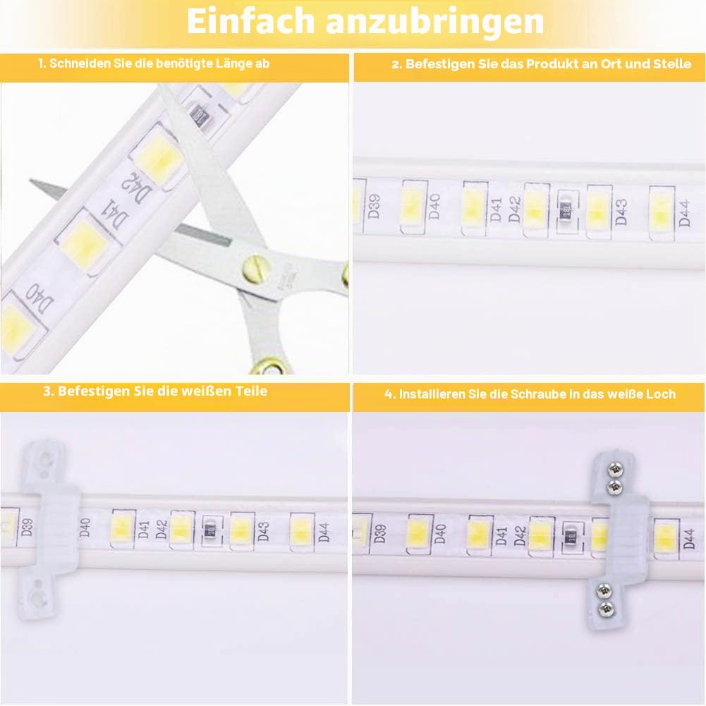 pcning 220V 230V IP67 LED Streifen 6M 3000K Warmweiss Flexibler Band SMD 5730 120 led/m Outdoor and Indoor Strip Light (Warmweiss, 6)