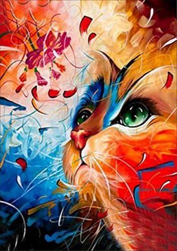 FORESTIME 5D Diamond Painting, Cartoon Cat Diamond Embroidery Painting Cross Stitch Kit 5D Diamond Painting Embroidery DIY Art Craft Wall Decor