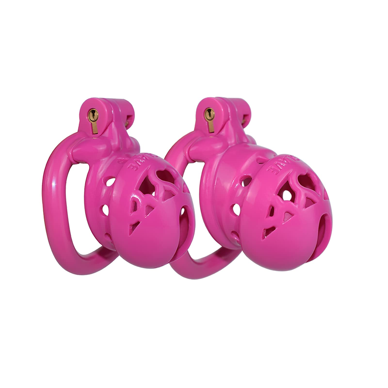 Glatt Harz Peniskäfig mit Harnröhre öffnen 4 Penis Ring Cb Cock Cage Penis Cage Cockcage Bondage SM Sex Spielzeug Toy Keuschheitsgürtel Für Herren（S-Größen Pink Lila）