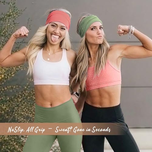 Image of Awumbuk Wide Headbands for Women Knotted No Slip Head Bands Soft Turban Headband Hair Accessories Boho African Solid Color Head Wraps for Women Yoga Workout (Brown)