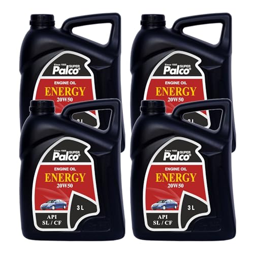 Image of PALCO Energy 20W50 Engine Oil for Cars - Multigrade Car Engine Oil 3 Ltr (Pack-4)