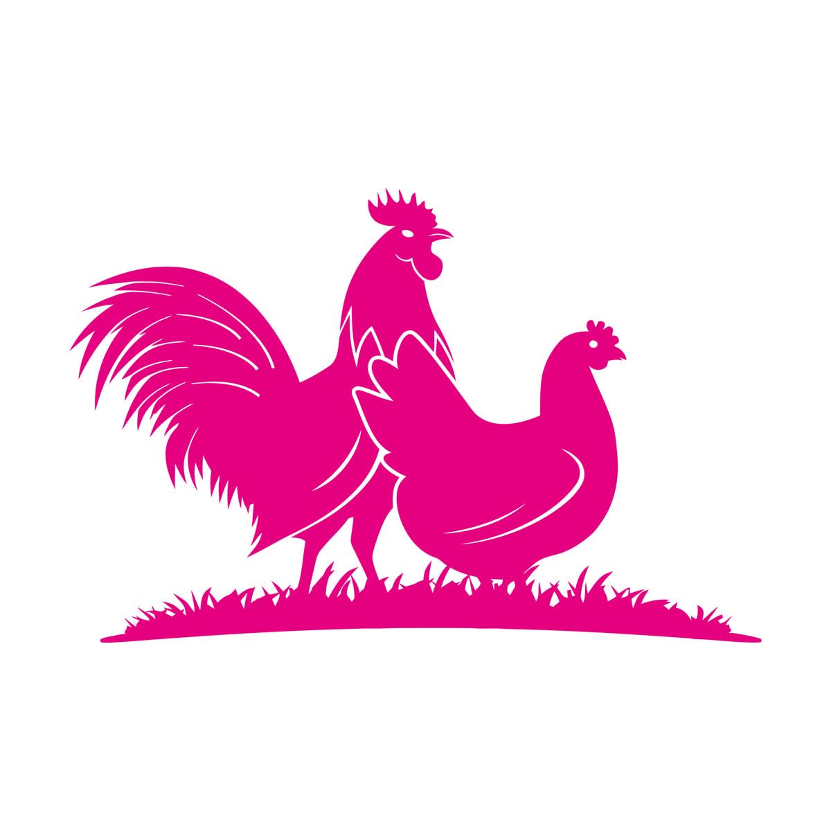 Engraving Stickers Birds Farm Animals Village Rooster Chicken 48x74.3cm Equipped with Transfer Film kit Large Rosered