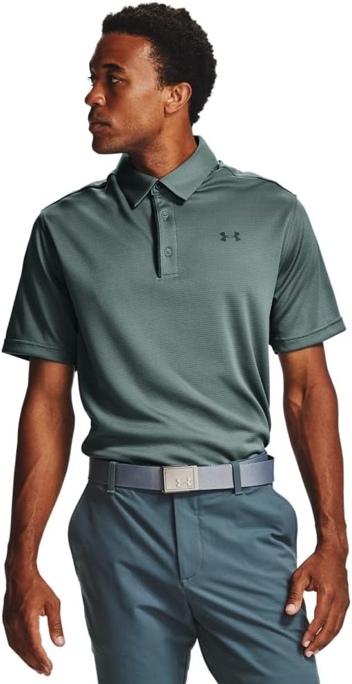 Under Armour Men's Tech Golf Polo , Lichen Blue (424)/Pitch Gray , 4X-Large