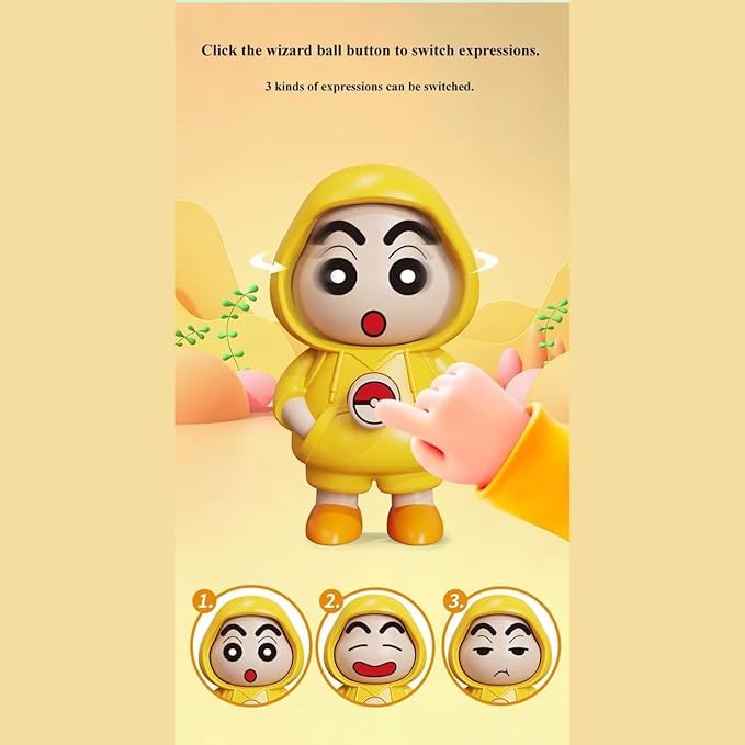 Image of Plastic Shiravani Shinchan Face Changing Keychain 3 Expressions 3D Cartoon ABS Toy Key Holder for Bags Cars Gifts Cute Action Figure Kids Adults, Yellow