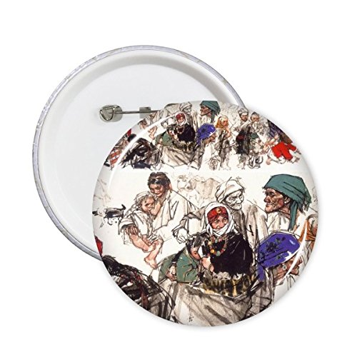 Broches rondes peinture moderne pour sublimer vos vestes et sacs au quotidien 5pcs