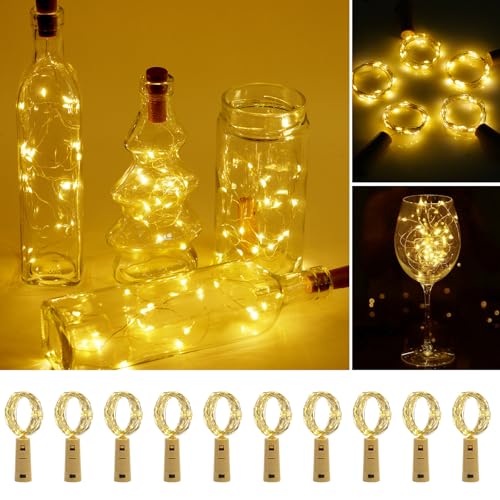 Vicloon 10 Stück Flaschenlicht,2m 20 LED LED Flaschen-Licht,Led...