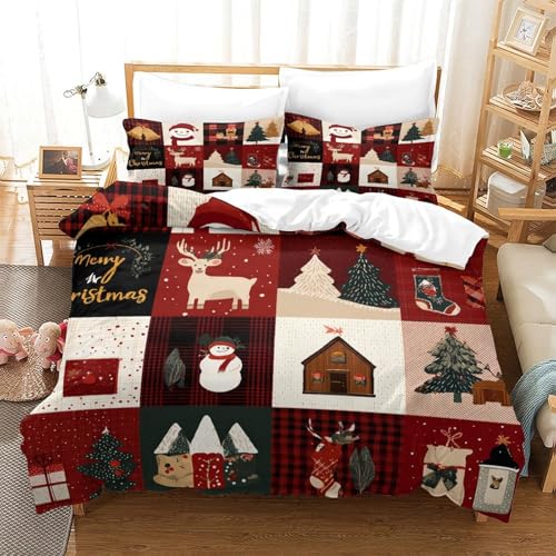 Housse de couette microfibre anti-acarien super douce Noël 140x200