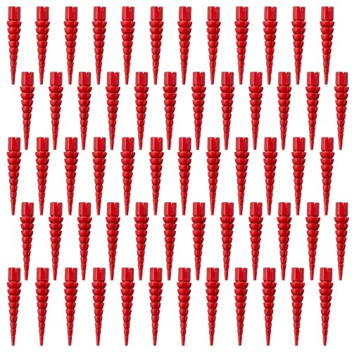 Kit de reparación de orificios de tornillos pelados Bokon, 60 piezas, anclajes para tornillos de madera de #2 a #16, color rojo
