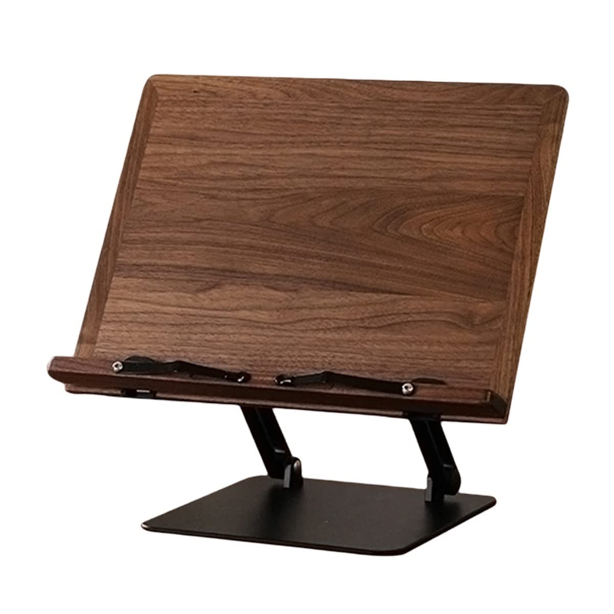Soporte de escritorio para libros para lectura, bandeja ajustable para libros con clips de papel de página, soporte multifunción plegable de madera para tableta portátil, perfecto para la es