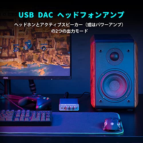 undefined Fosi Audio K5 PRO DAC ヘッドフォンアンプ マイク入力可 ミニ 小型 HiFi ステレオ デジタル DAC ゲーム用 USB-C/光/同軸入力 RCA/3.5mmヘッドホン出力 PS5/PC/MAC/スマホ/パソコン/家庭用スピーカーに対応 灰色 (USBケーブル付き) の商品画像 4