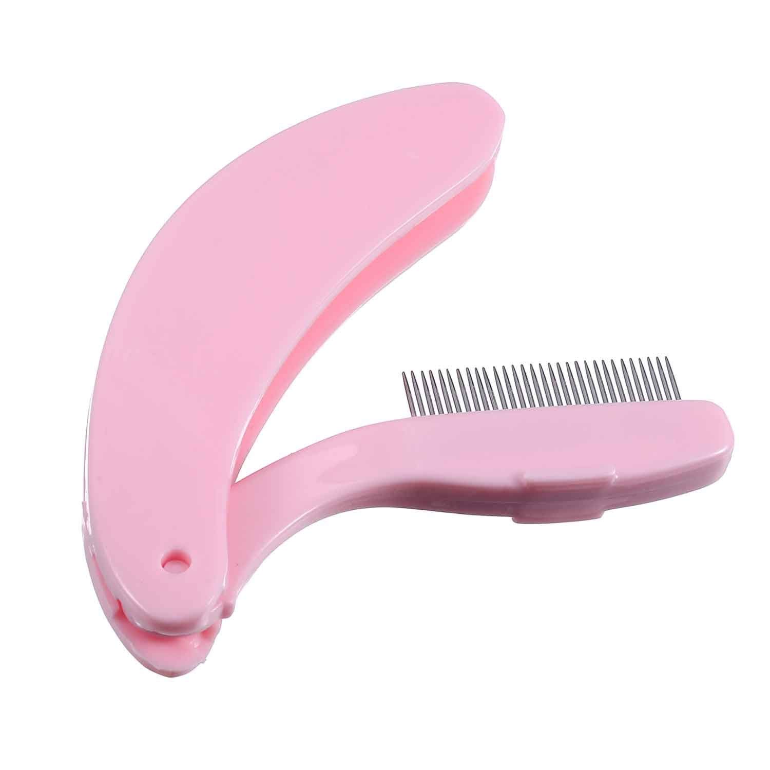 Inralimot Folding Eyelash Comb, Stainless Steel Metal Teeth Eyebrow Separator Comb Lash and Brow Makeup Applicator Brush Professional Tool for Define Lash-image-19