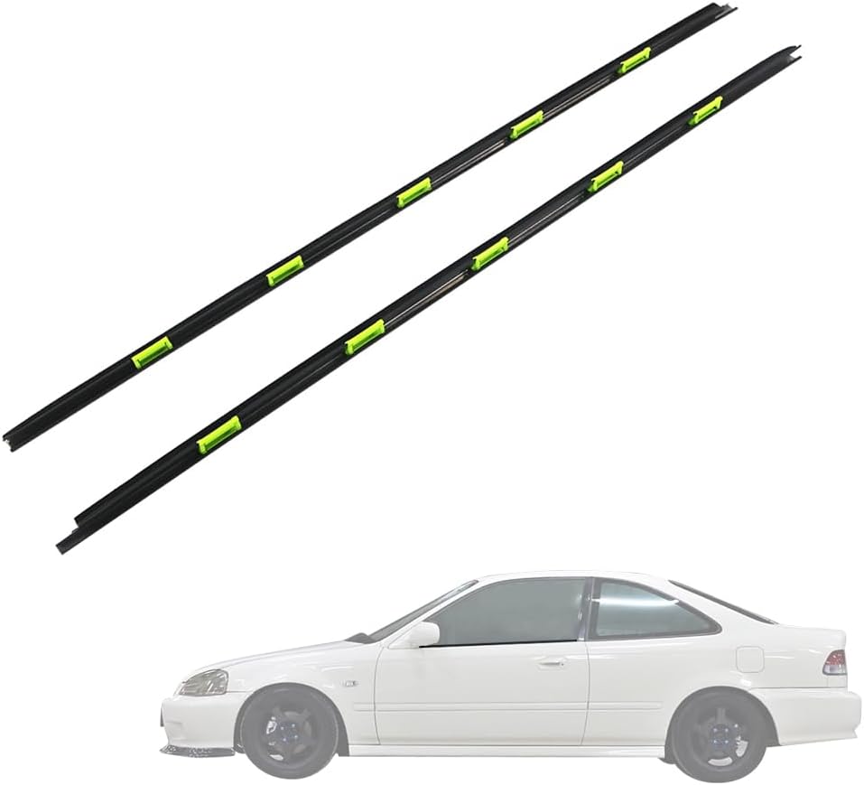 2 Pcs Door Window Weather Molding 72410-S03-003 Compatible with Honda Civic EK Coupe 1996-2000 Front Driver and Passenger Side Replaces 72450-S03-003 Seal Belt Weather Stripping