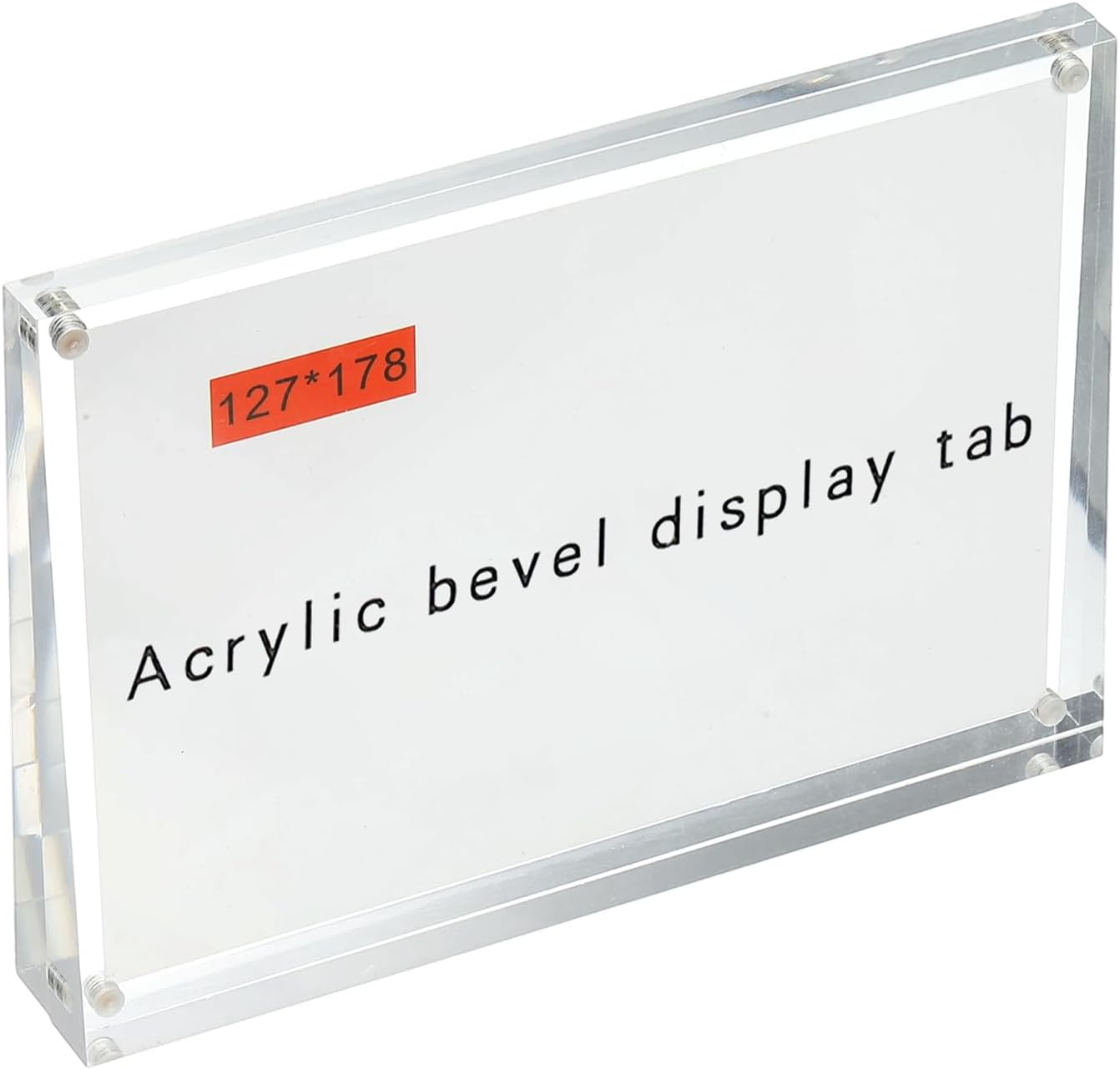 PATIKIL Acrylic Sign Holder, 7x5inch Double Sided Magnetic Photo Business Card Frame Table Top Sign Stand for Office Home Decor Photos Cards Restaurant Store, Clear